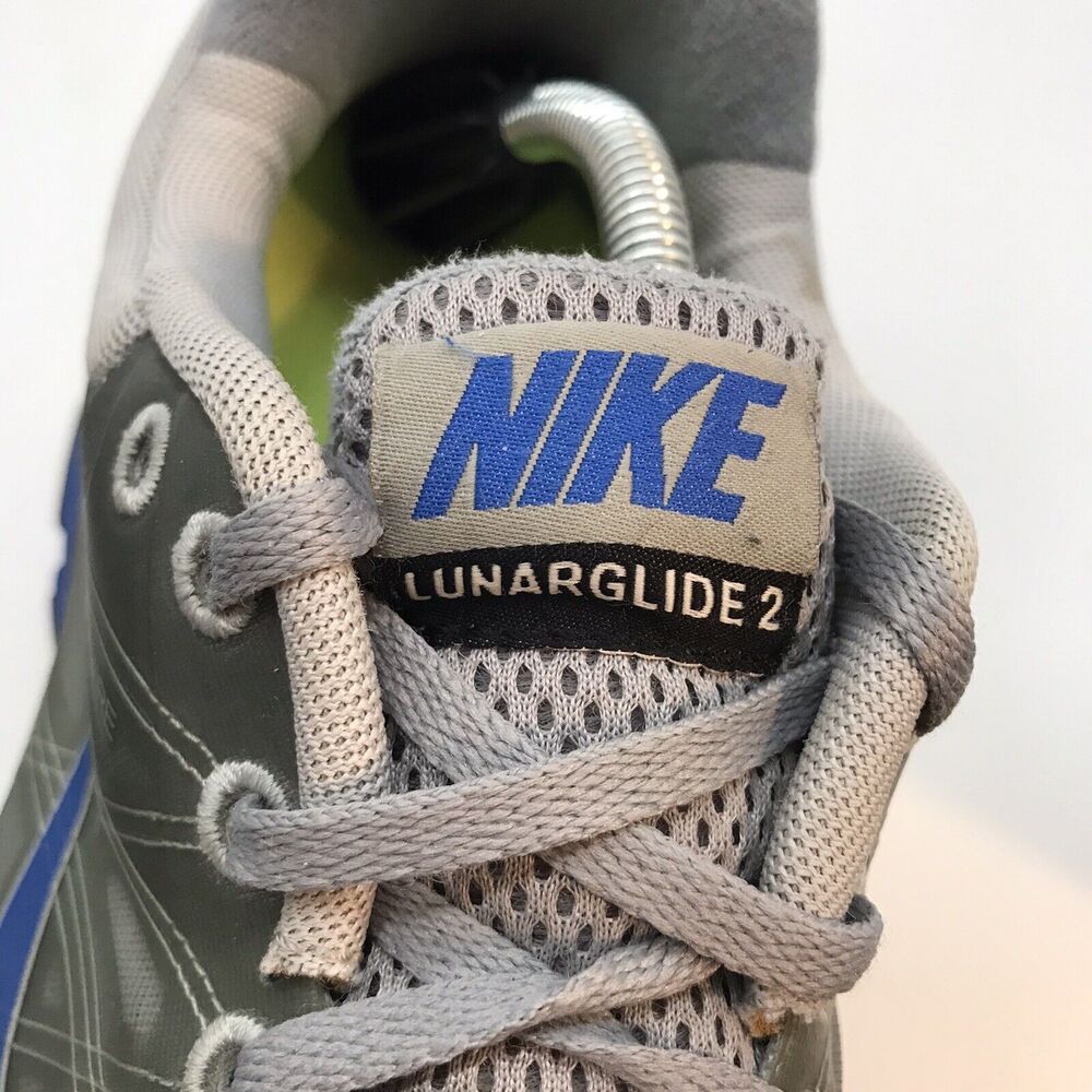 Nike Lunarglide 2+ Sneakers Men's 12 Gray & Blue 407648-099 Lace Up Running Shoe - Picture 11 of 13